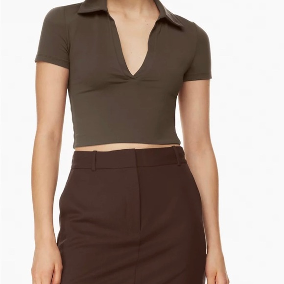 ARITZIA CONTOUR POLO TEE - WHITE 🤍 - Picture 1 of 9